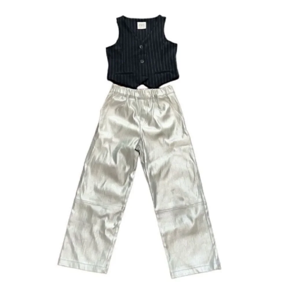 Zara Blue & Silver Vest & Pants Set(Size 8-9yrs)